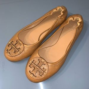 Tory Burch Minnie Travel Leather Ballet Flats